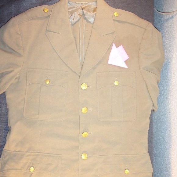Jackets & Coats Us Army Wwii Mens Tan Khaki Summer Dress Uniform